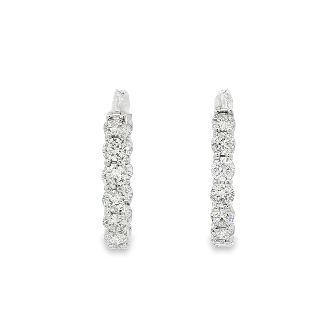 14kt White Gold Lab Diamond Hoops