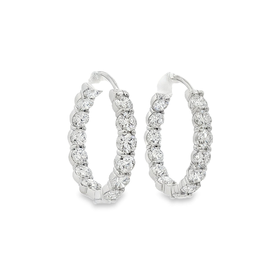 14kt White Gold Lab Diamond Hoops