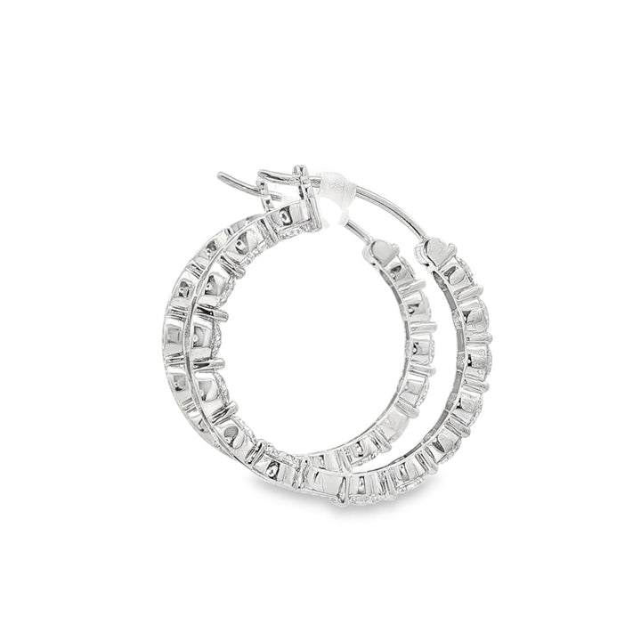 14kt White Gold Lab Diamond Hoops