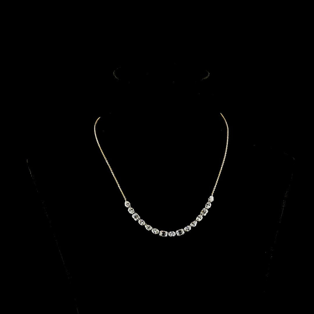 14kt Yellow And White Gold Lab Diamond Tennis Necklace