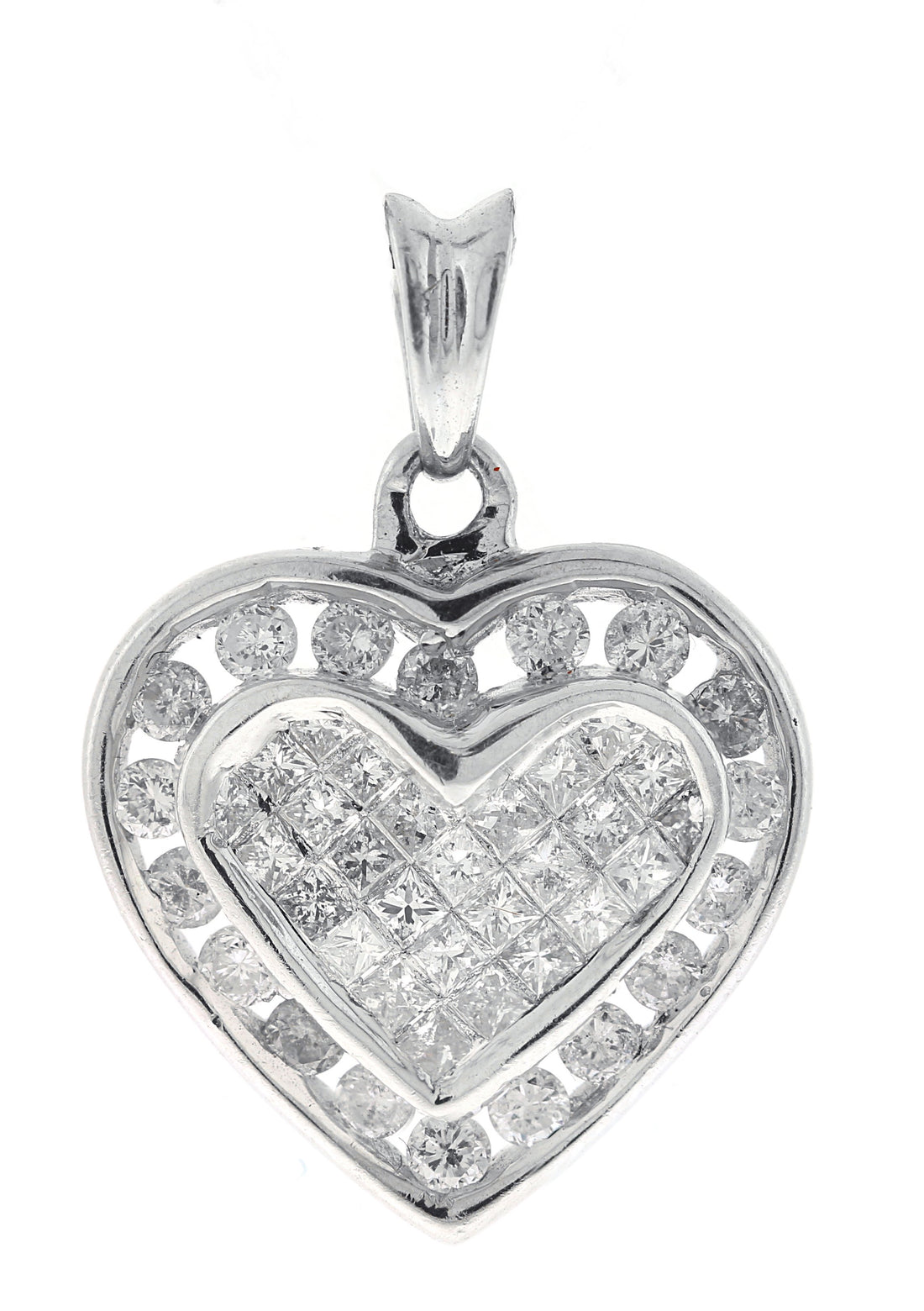 14kt White Gold Diamond Heart Pendant