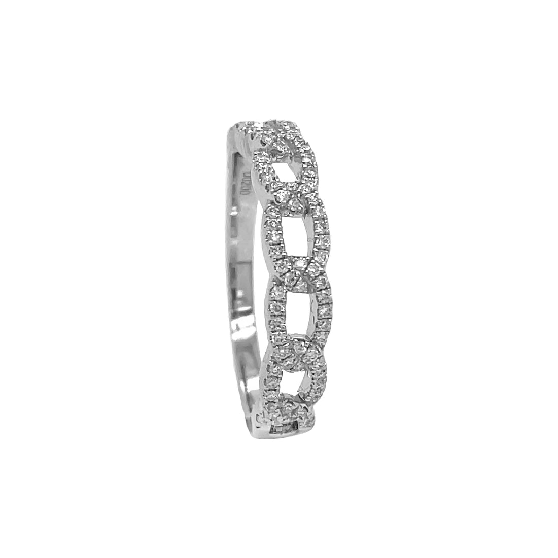 18kt White Gold Diamond Link Band