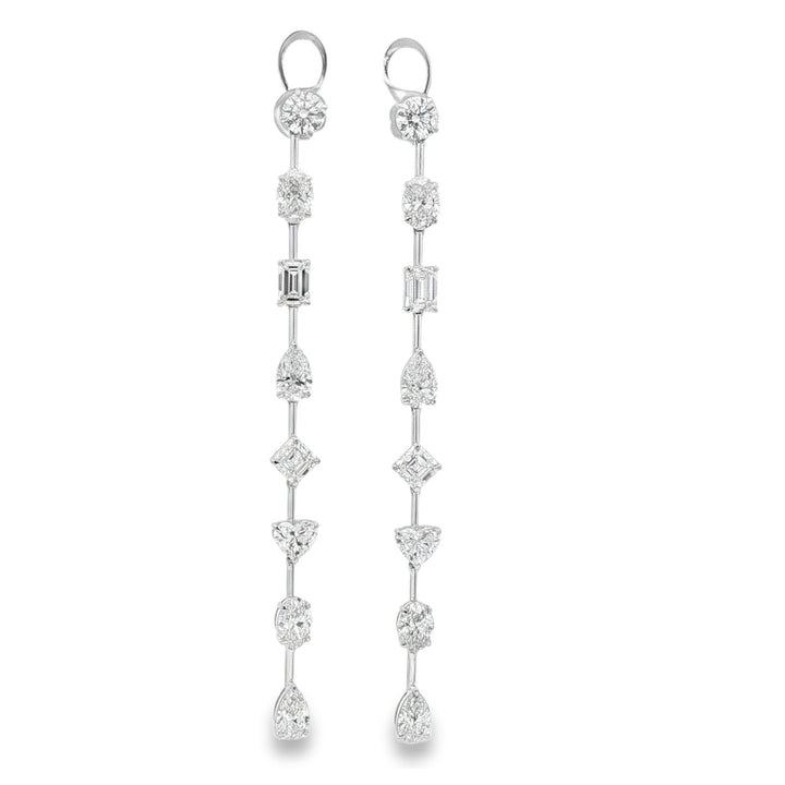 14kt White Gold Lab Diamond Dangling Earrings