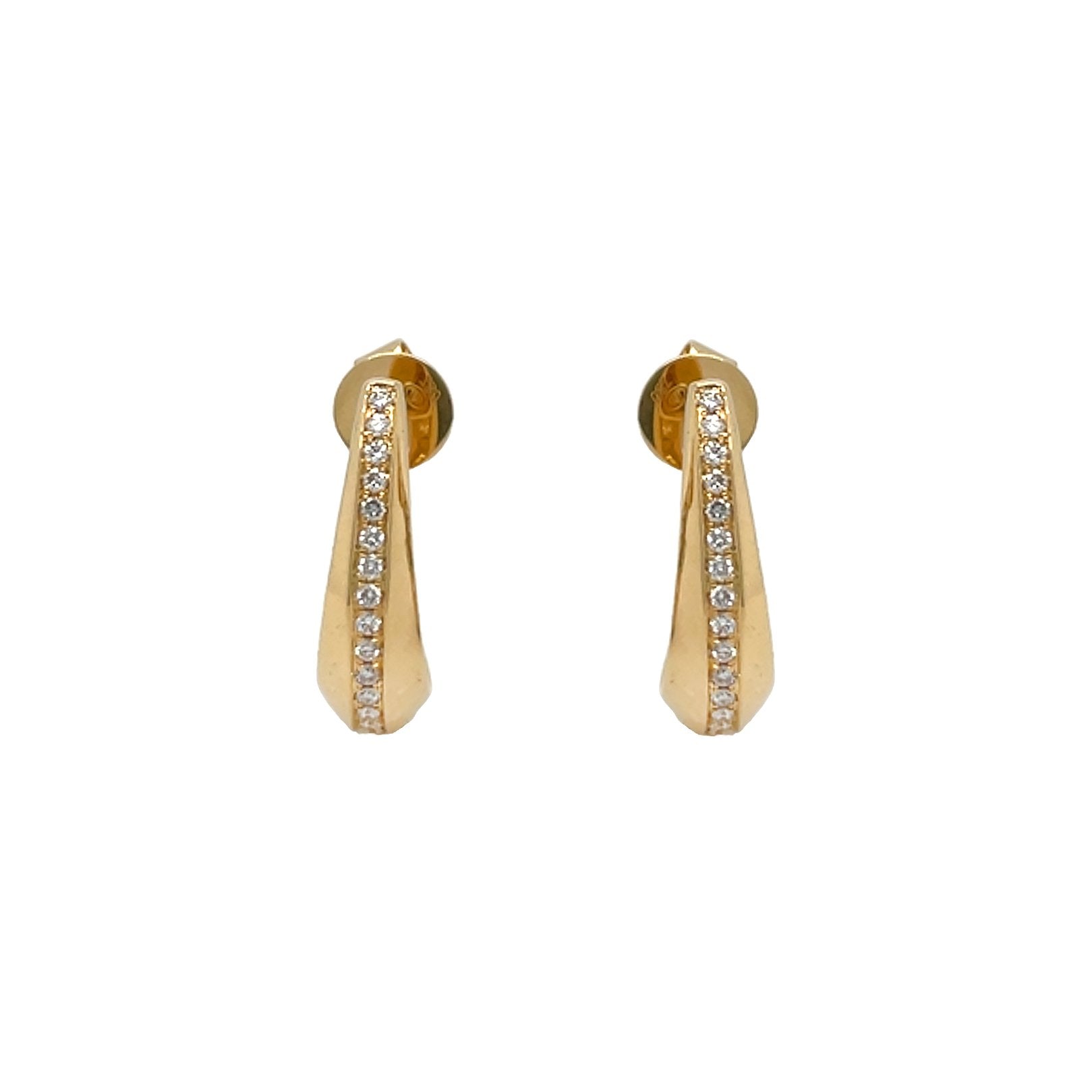 18kt Yellow Gold Diamond Huggie Earrings