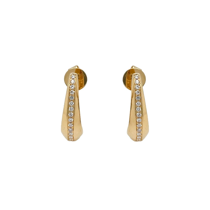 18kt Yellow Gold Diamond Huggie Earrings
