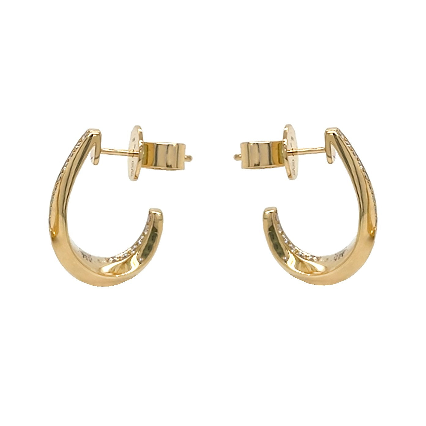 18kt Yellow Gold Diamond Huggie Earrings