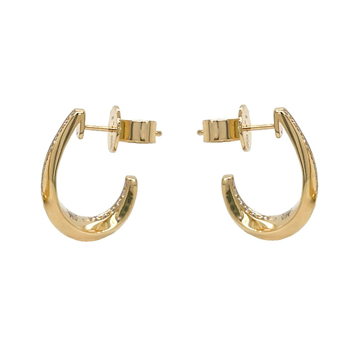 18kt Yellow Gold Diamond Huggie Earrings