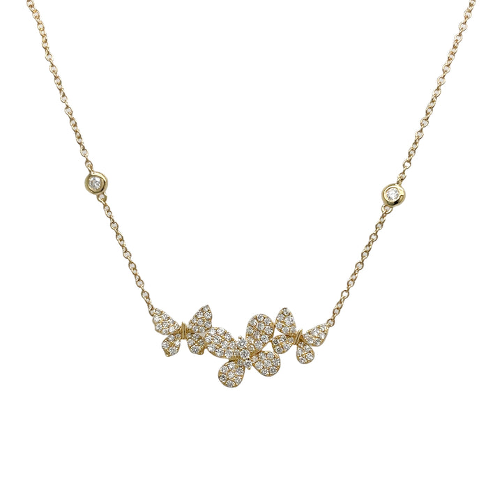 18kt Yellow Gold Diamond Butterfly Pendant