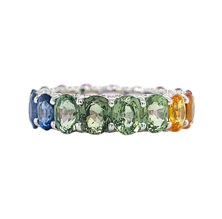 18kt White Gold Sapphire Band
