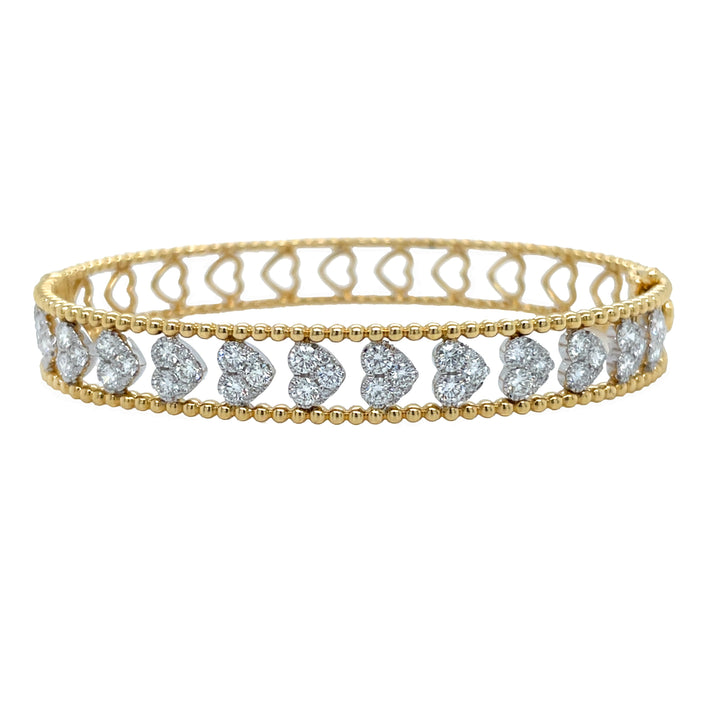 18kt Yellow And White Gold Diamond Bangle