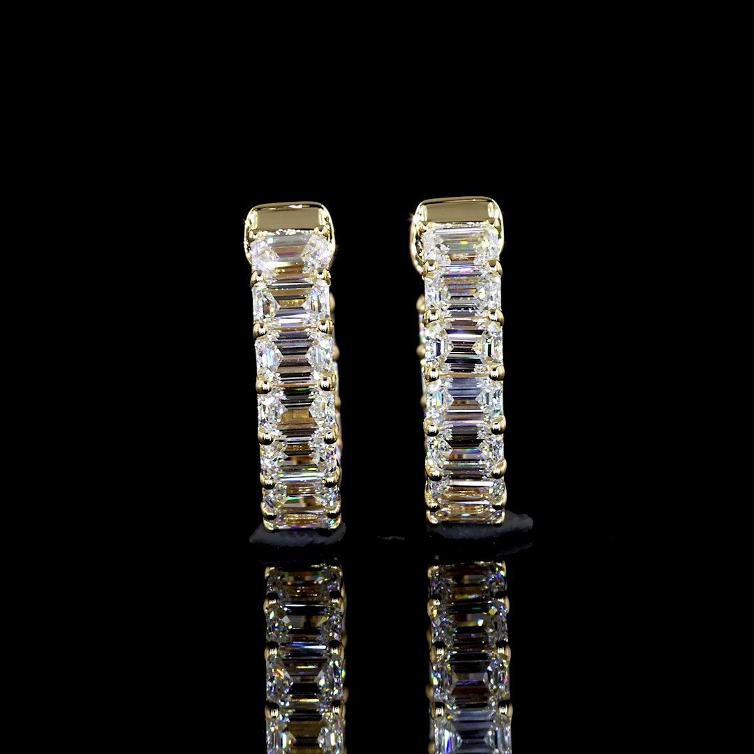 14kt Yellow Gold Lab Diamond Huggie Earring