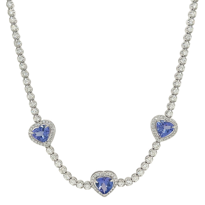 18kt White Gold Diamond and Tanzanite Necklace