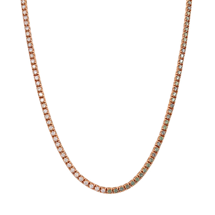 18kt Rose Gold Diamond And Sapphire Necklace