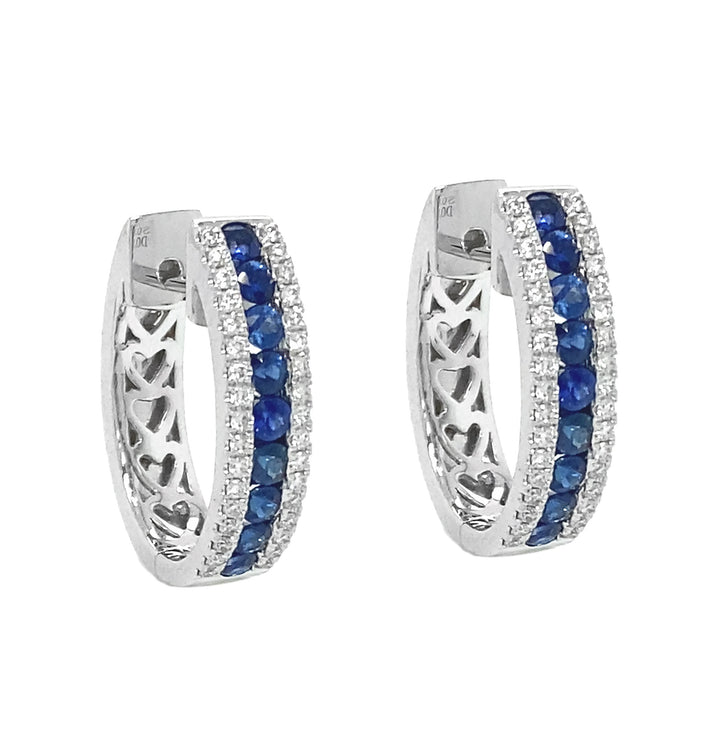 18kt White Gold Diamond and Sapphire Earrings