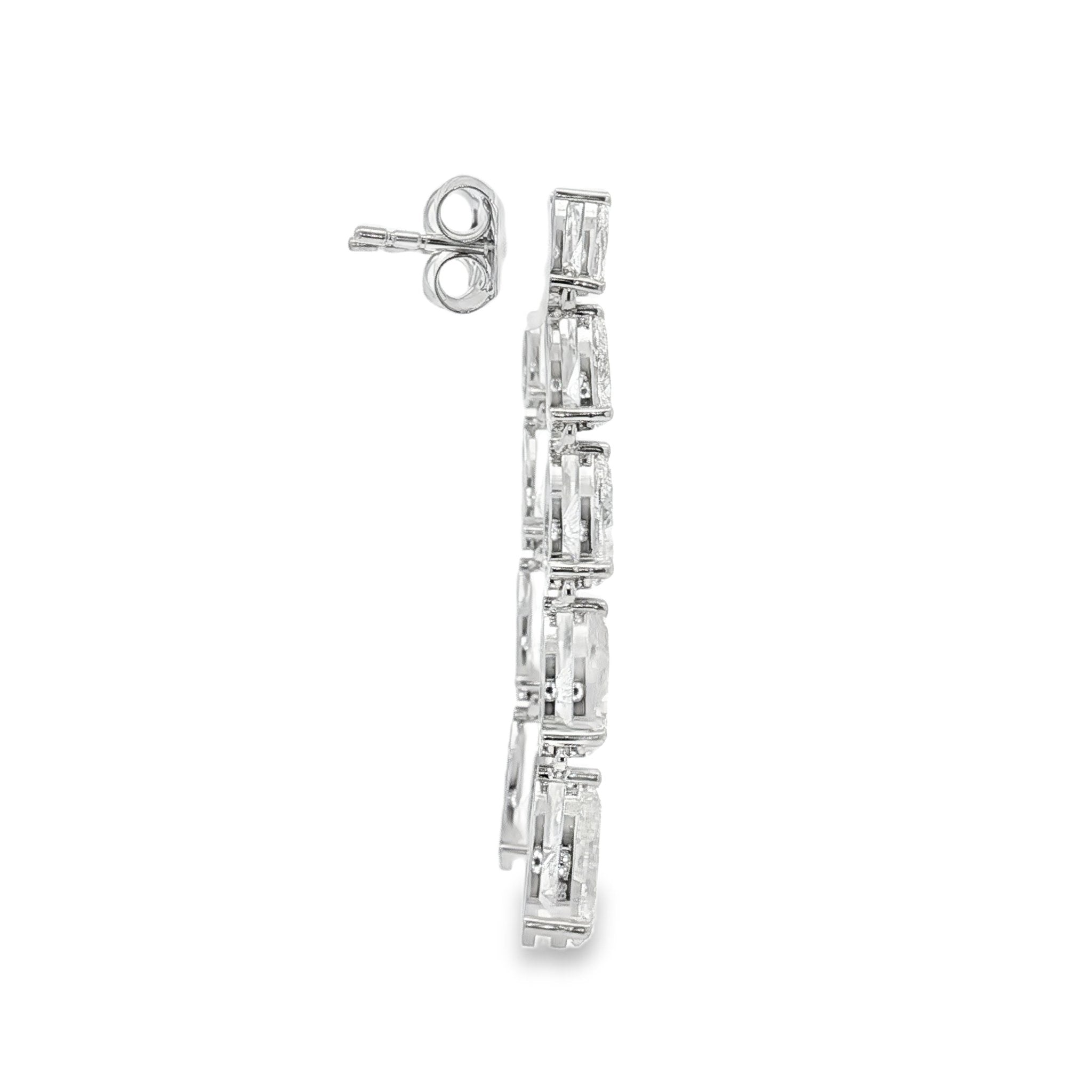 14kt White Gold Lab Diamond Dangling Earrings