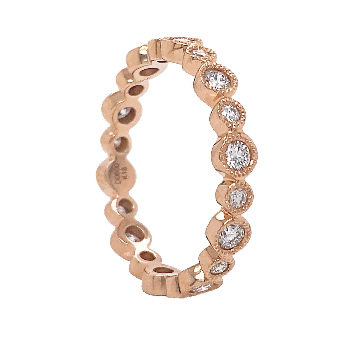 18kt Rose Gold Diamond Band