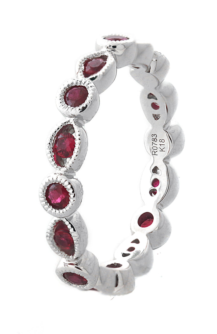 18kt White Gold Ruby Eternity Band
