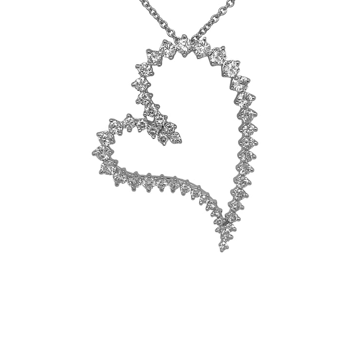 18kt White Gold Diamond Heart Pendant