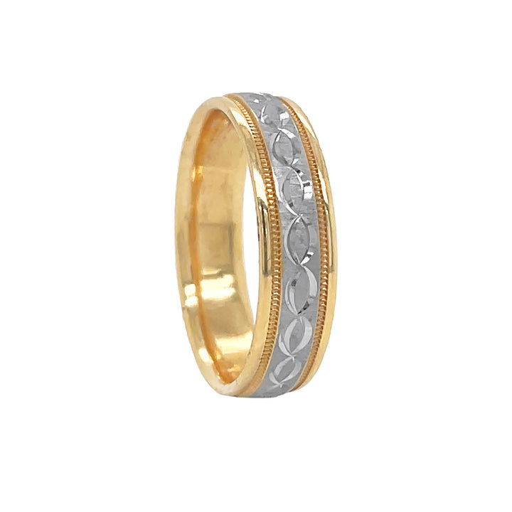 14kt White And Yellow Gold Wedding Band