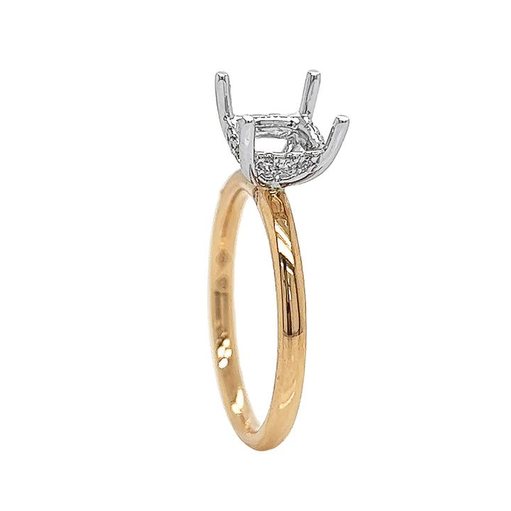 18kt Rose And White Gold Diamond Semi Mount