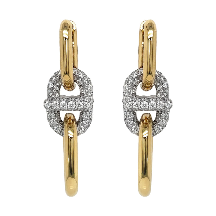 18kt Yellow and White Gold Diamond Earrings