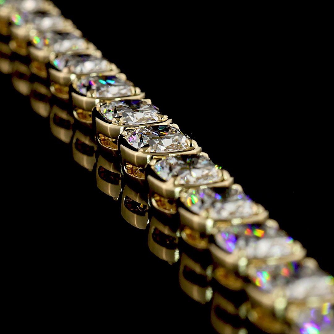 14kt Yellow Gold Lab Diamond Tennis Necklace