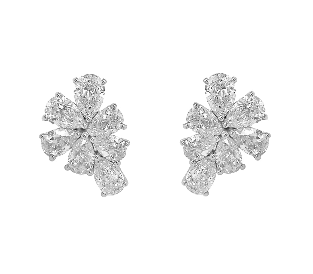 18kt White Gold Diamond Earrings