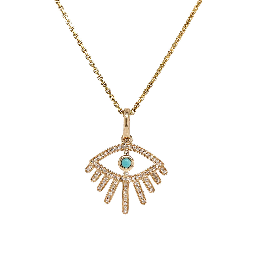14kt Yellow Gold Diamond Evil-eye Pendant