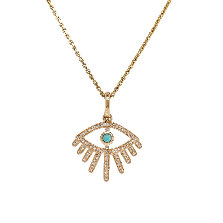 14kt Yellow Gold Diamond Evil-eye Pendant