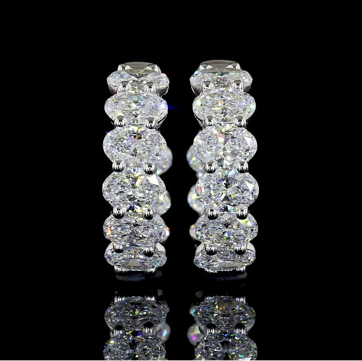 14kt White Gold Lab Diamond Huggie Earrings