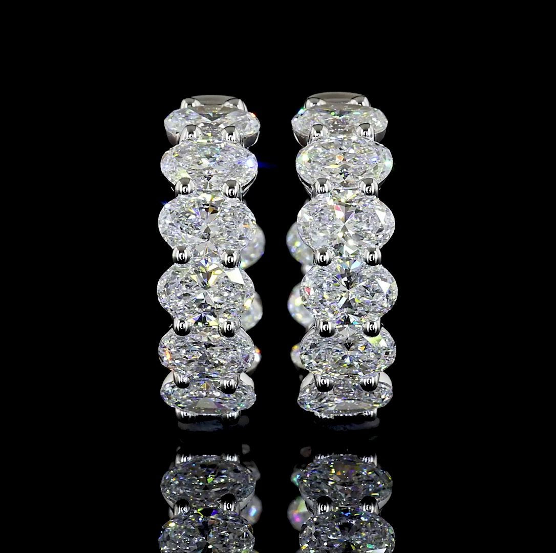 14kt White Gold Lab Diamond Huggie Earrings