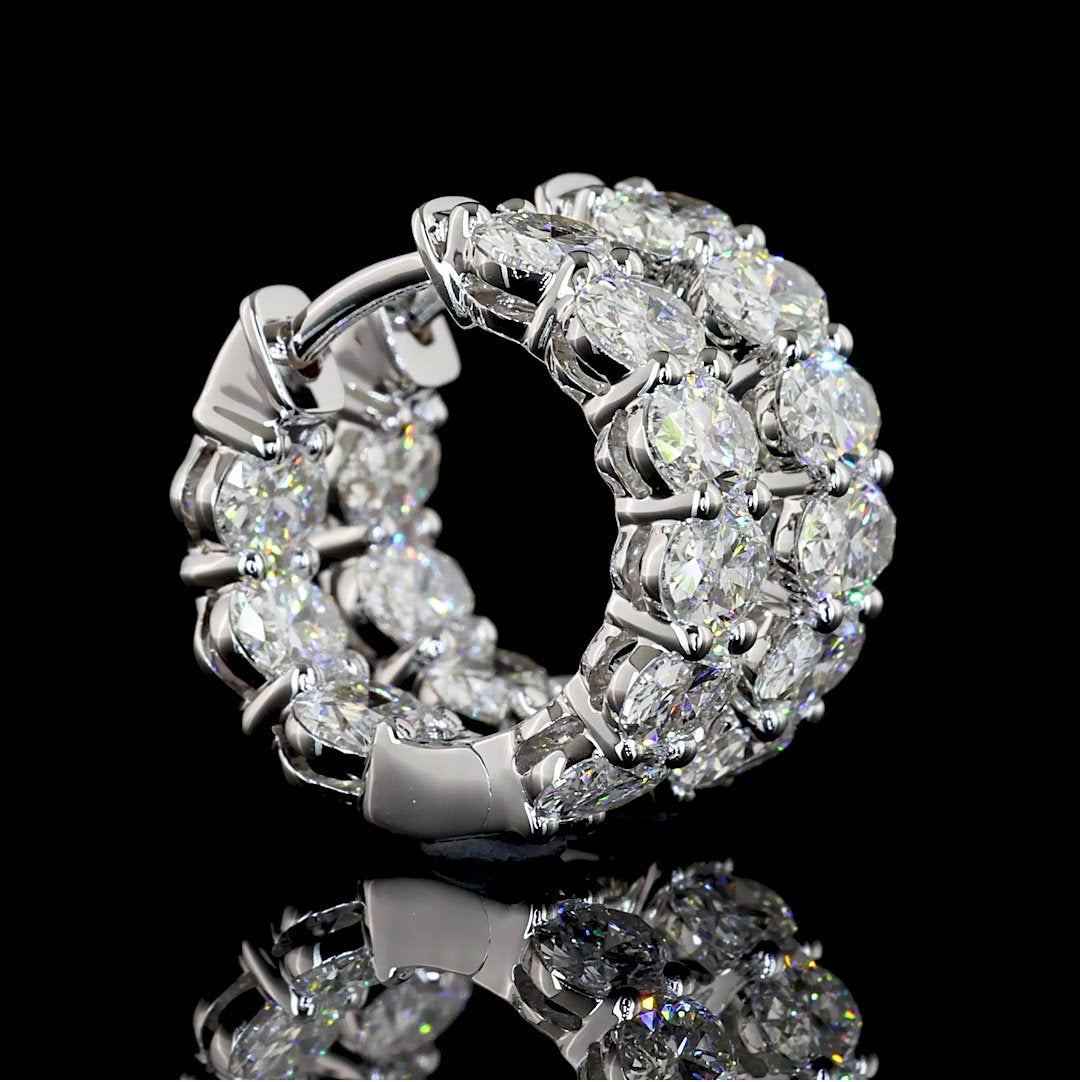 14kt White Gold Lab Diamond Huggie Earrings