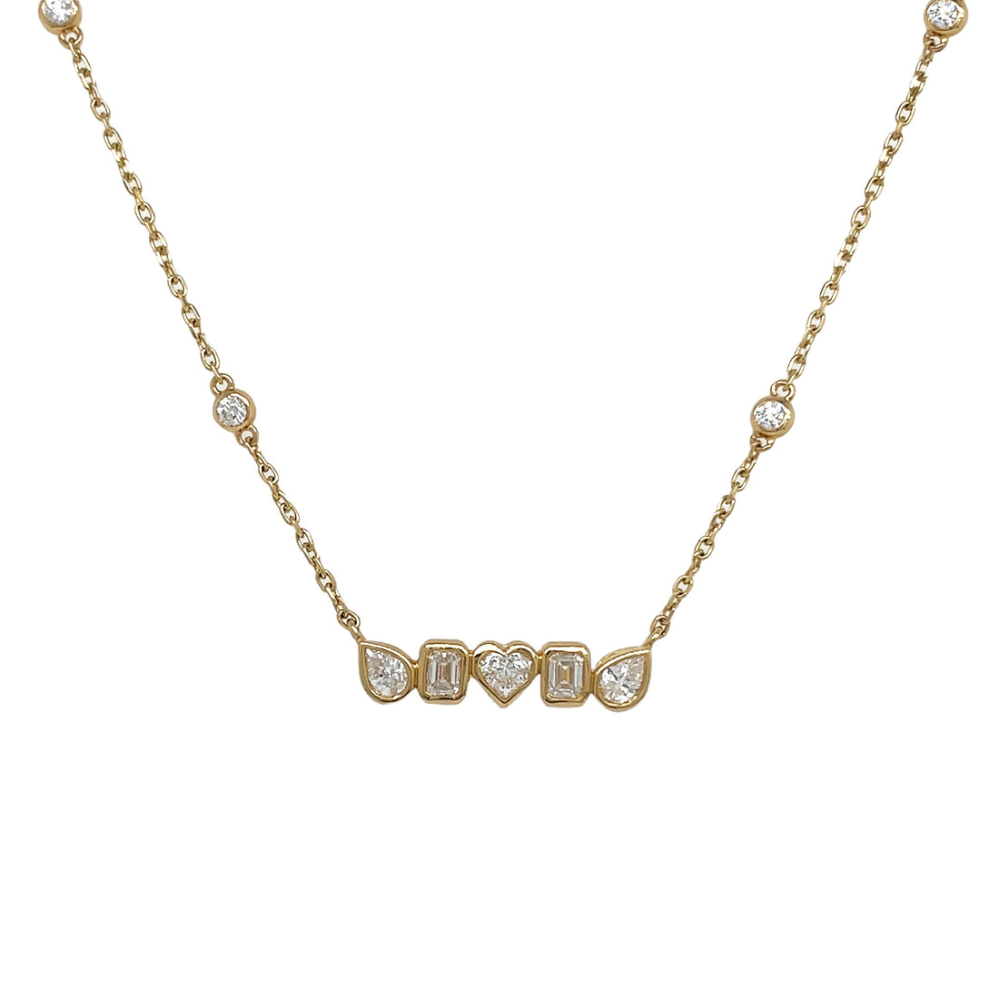 18kt Yellow Gold Diamond Bar Pendant