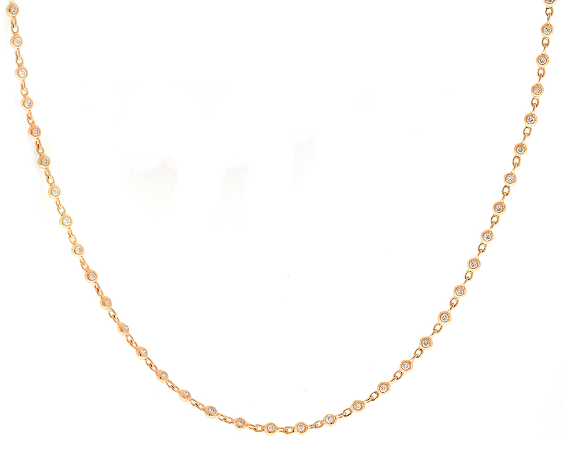 18kt Rose Gold Diamond-by-the-inch Necklace