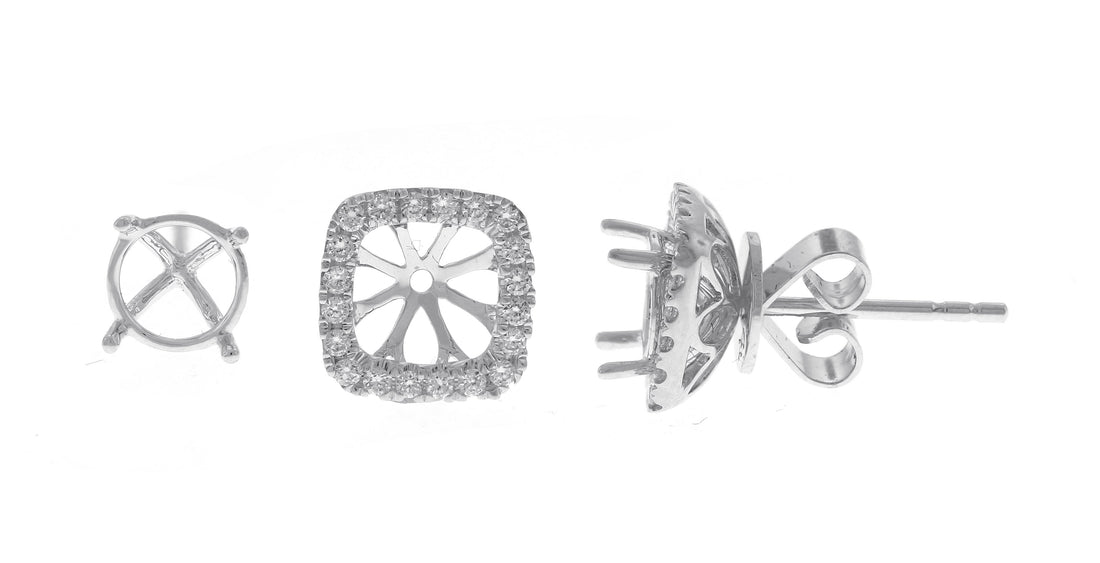 18kt White Gold Diamond Earring Jackets