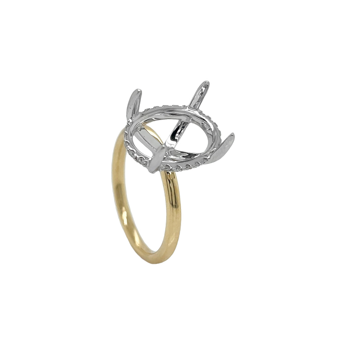 18kt Yellow and White Gold Diamond Semi-mount