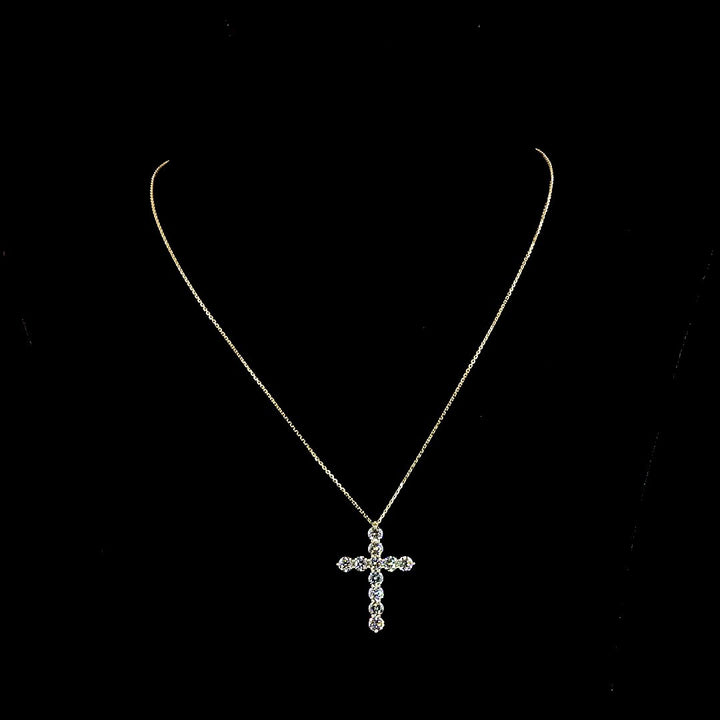 14kt Yellow Gold Lab Diamond Cross Pendant