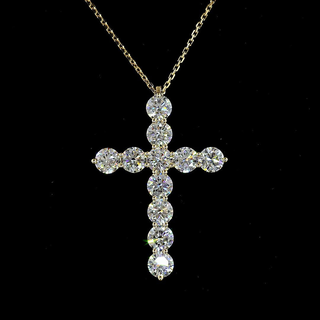 14kt Yellow Gold Lab Diamond Cross Pendant