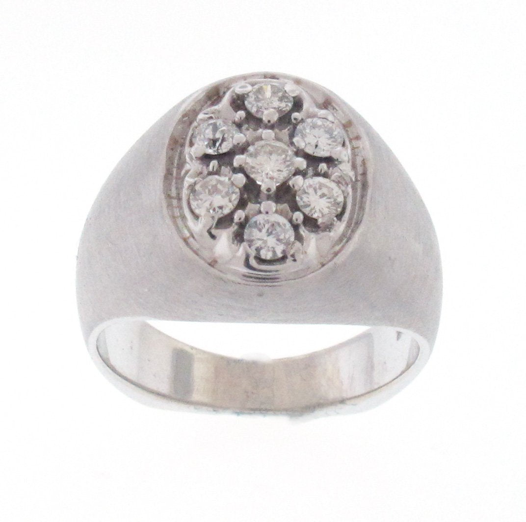 14kt White Gold Diamond Men`s Ring