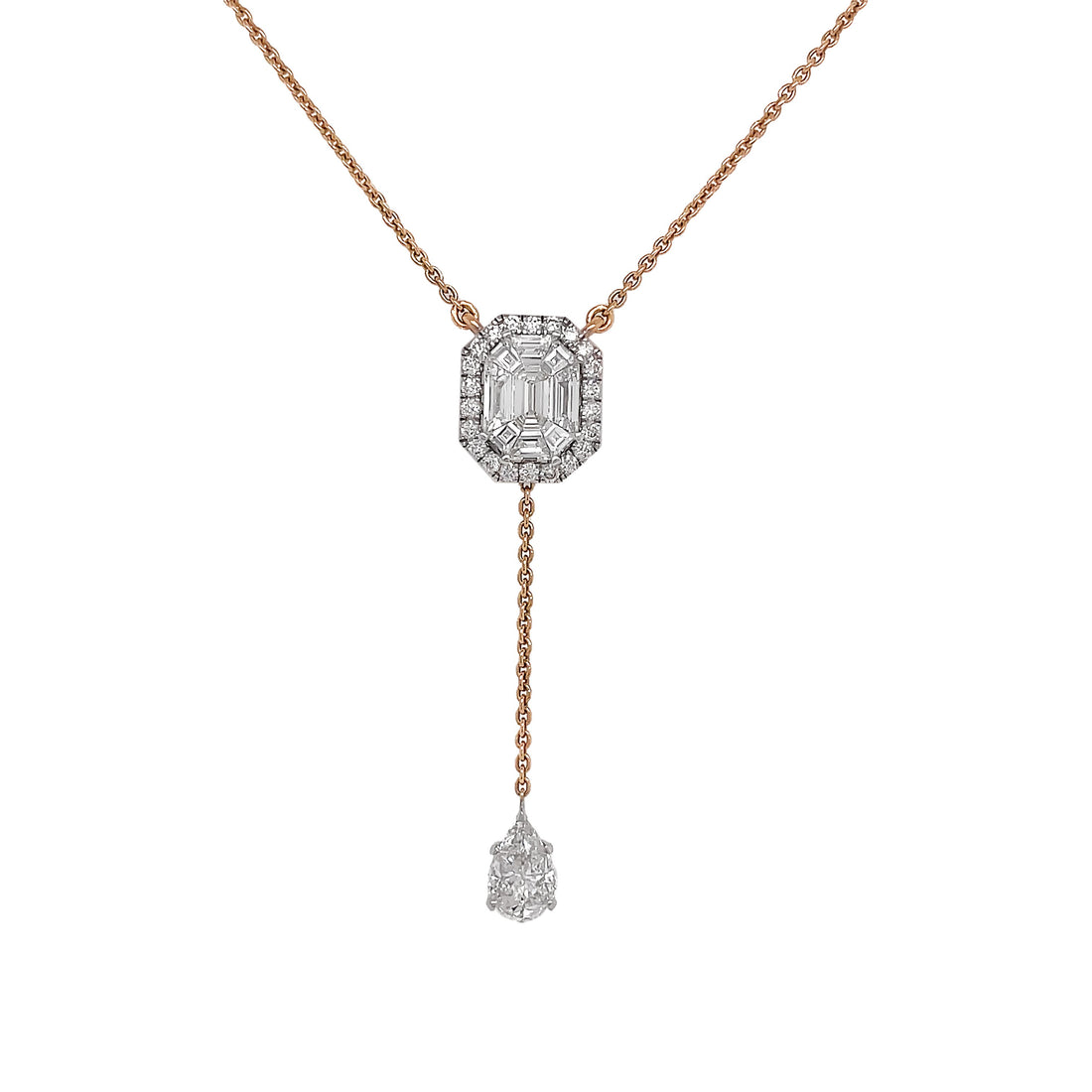 18kt Rose and White Gold Diamond Pendant