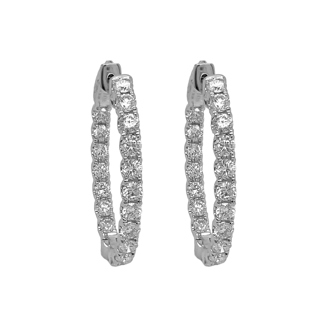 18kt White Gold Diamond Inside-out Hoops