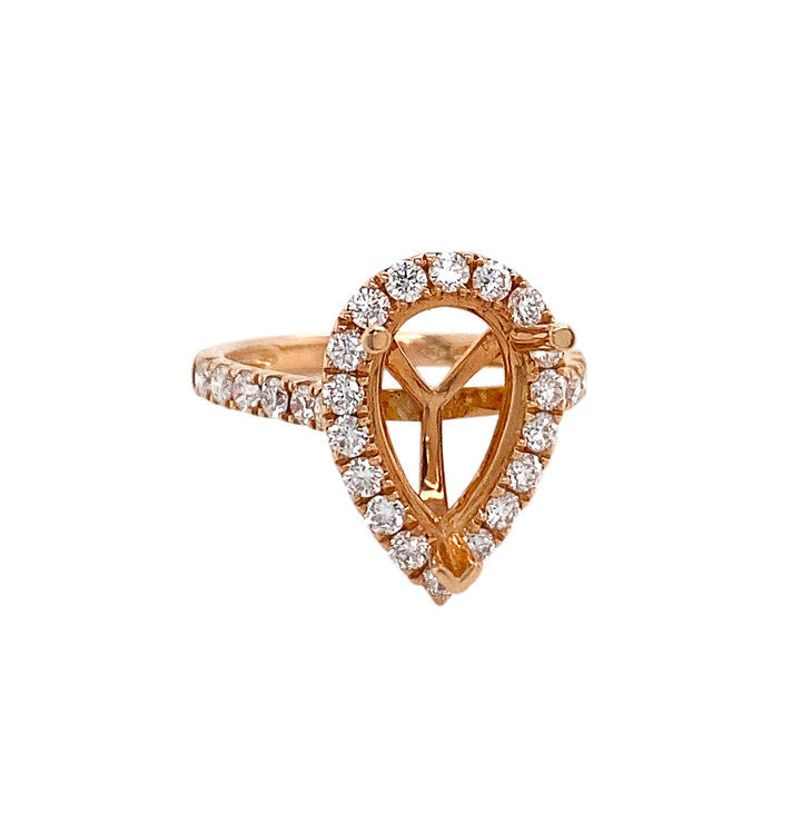 18kt Rose Gold Diamond Semi-mount