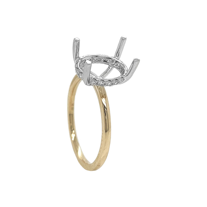 14kt Yellow and White Gold Diamond Semi-mount