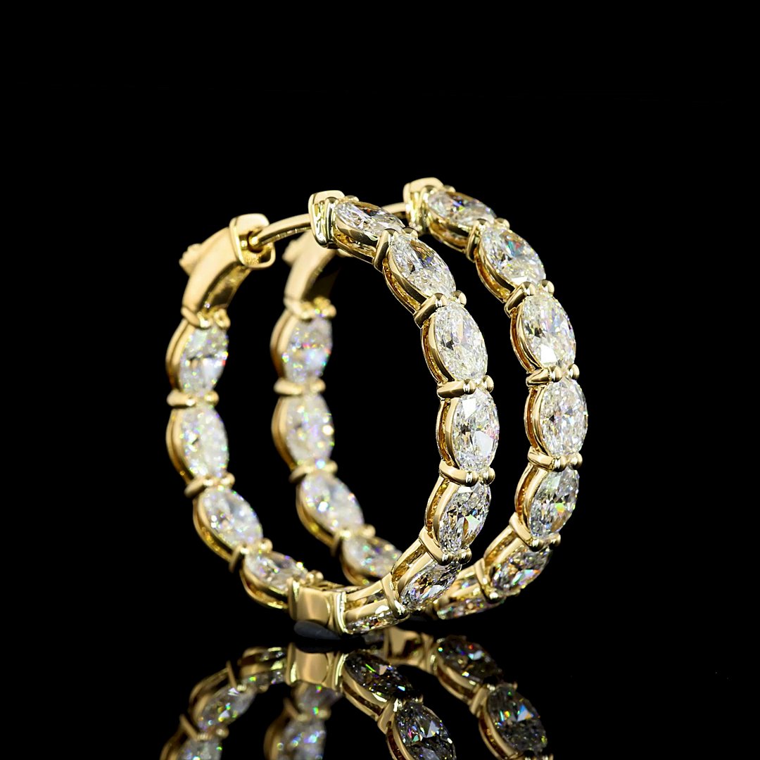 14kt Yellow Gold Lab Diamond Hoops