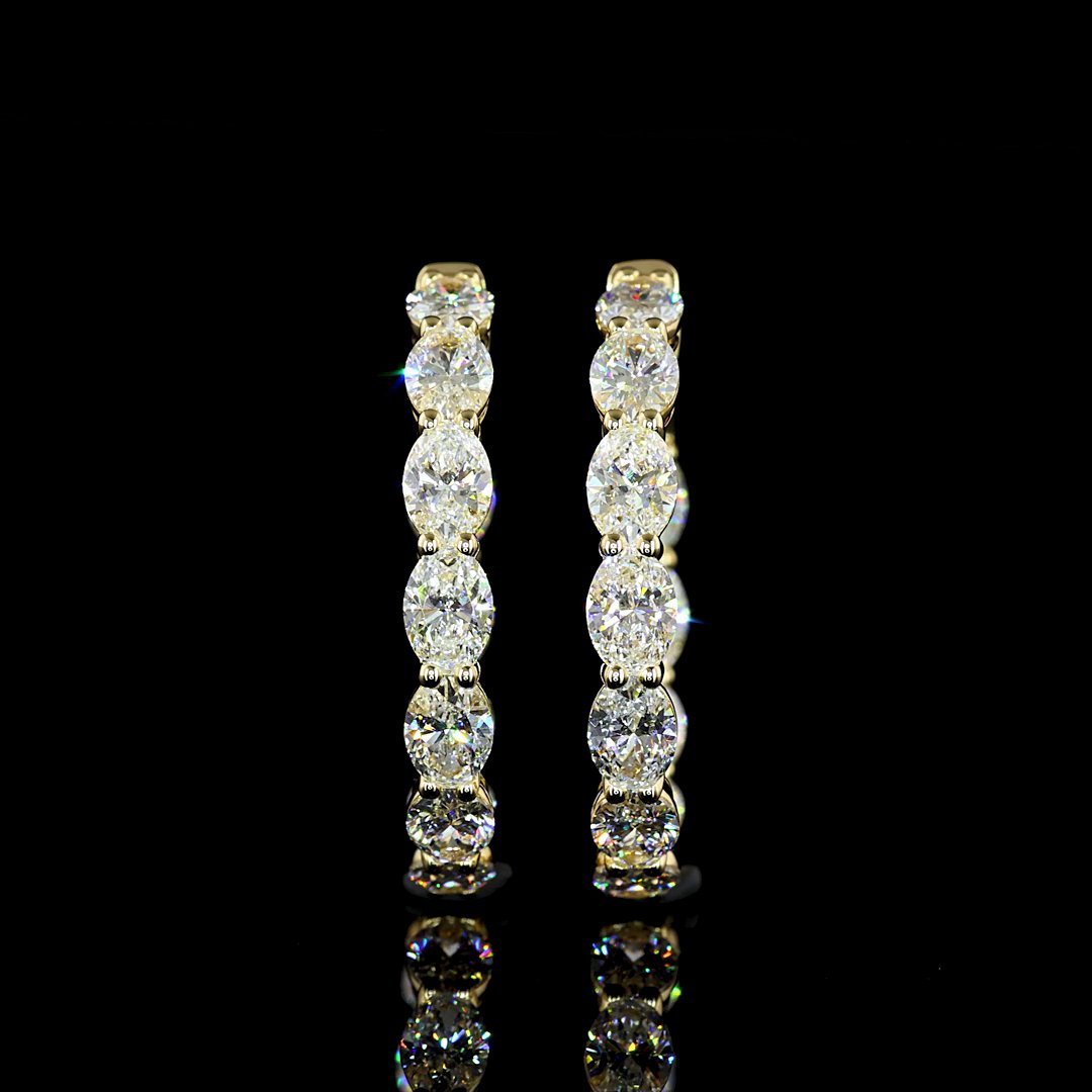 14kt Yellow Gold Lab Diamond Hoops
