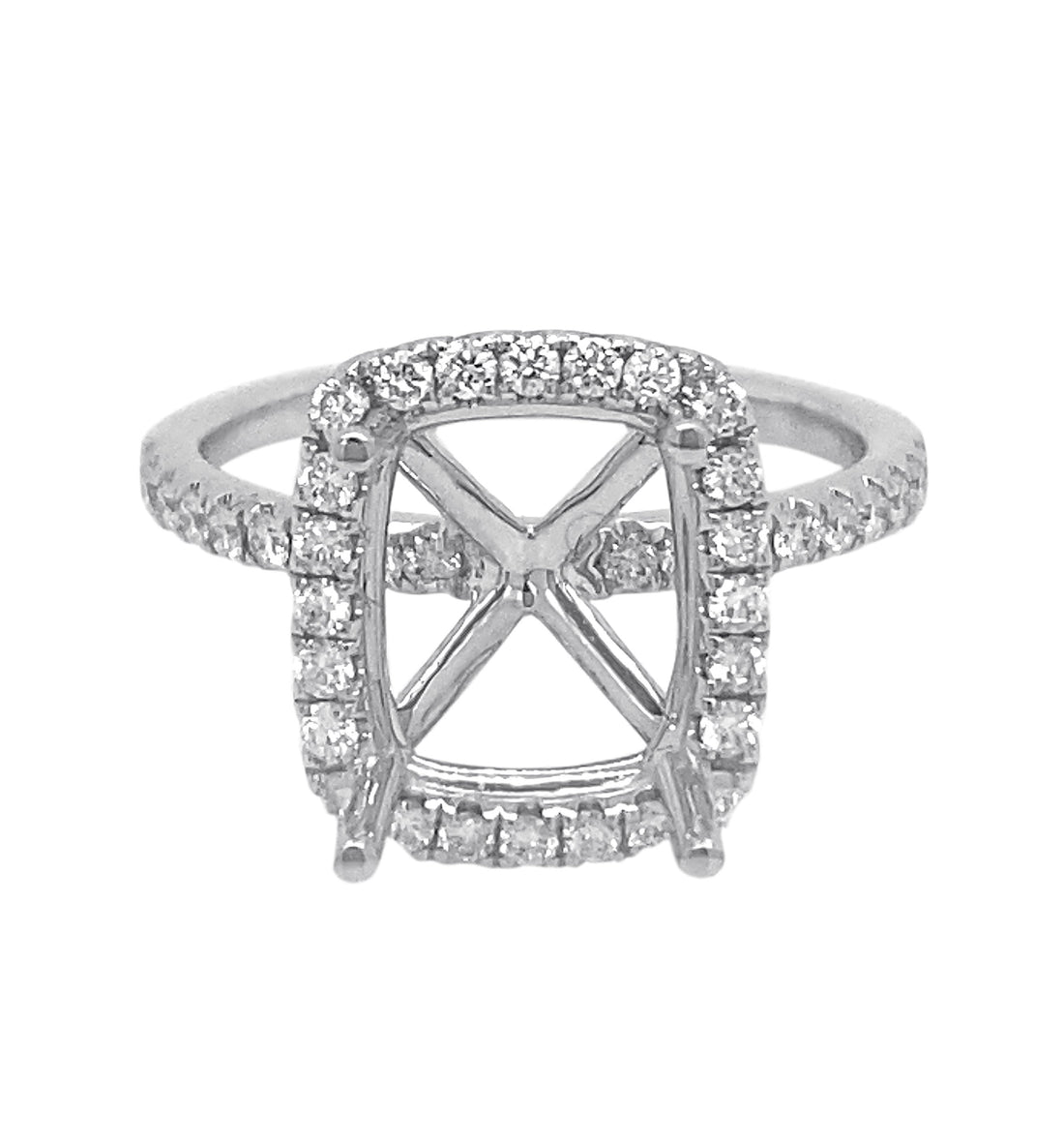 18kt White Gold Diamond Semi Mount
