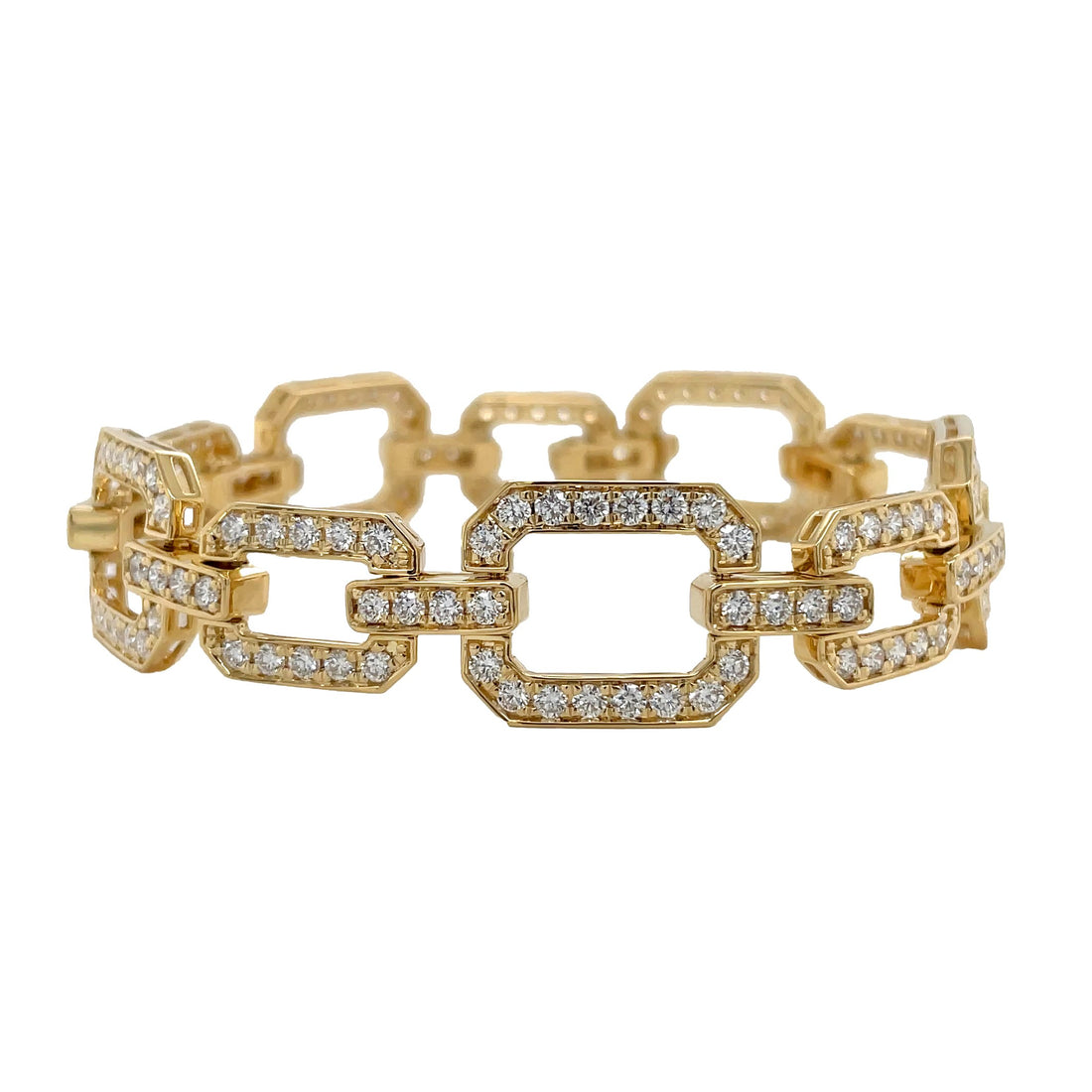 18kt Yellow Gold Diamond Link Bracelet