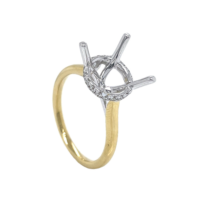 18kt yellow and white gold diamond  semi-mount