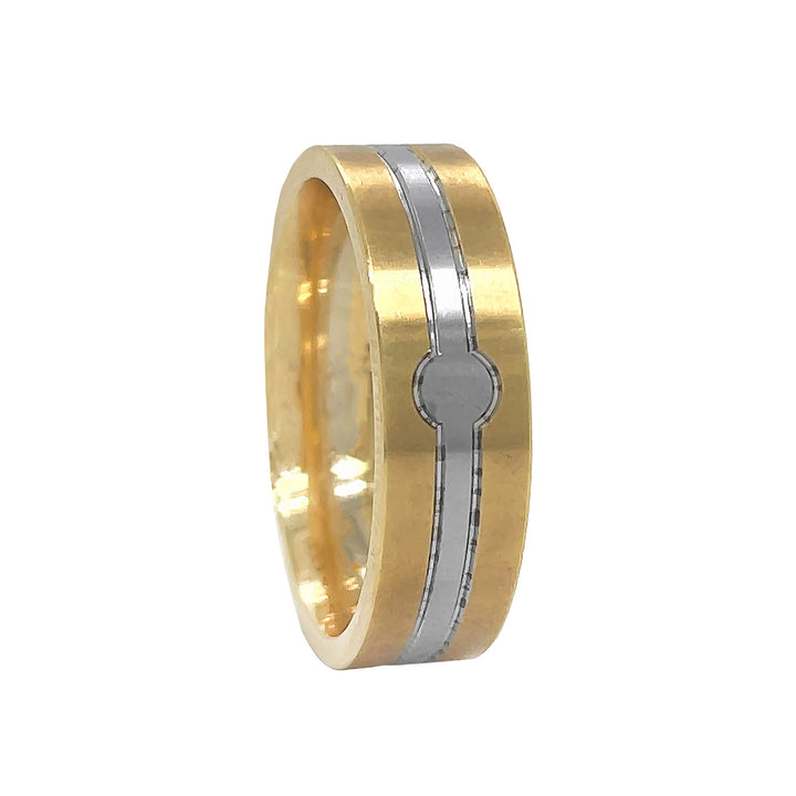 14kt White And Yellow Gold Men's Wedding Band