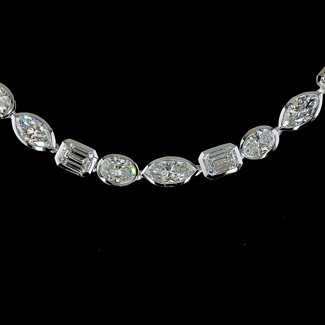 18kt White Gold Lab Diamond Tennis Necklace